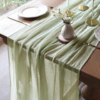 FEXIA Table Runner Sage Green Cheesecloth Table Runner 30x118 Inches by FEXIA