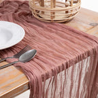 DOLOPL 8PCS Dusty Rose Cheesecloth Table Runner Bulk 13.3ft Boho Gauze Cheese - Image 2
