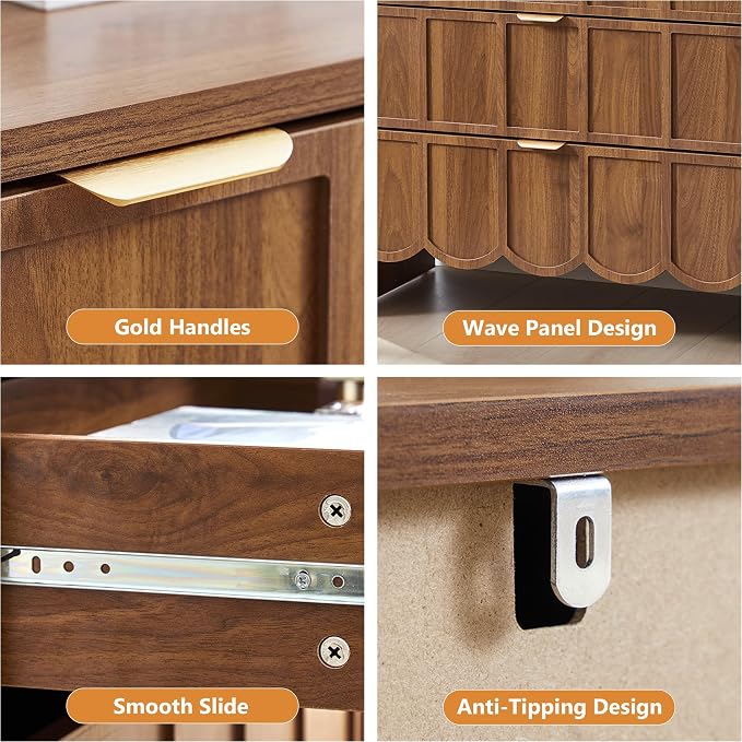 3 Drawer Dresser for Bedroom, Modern Closet Chest of Drawers - Image 4