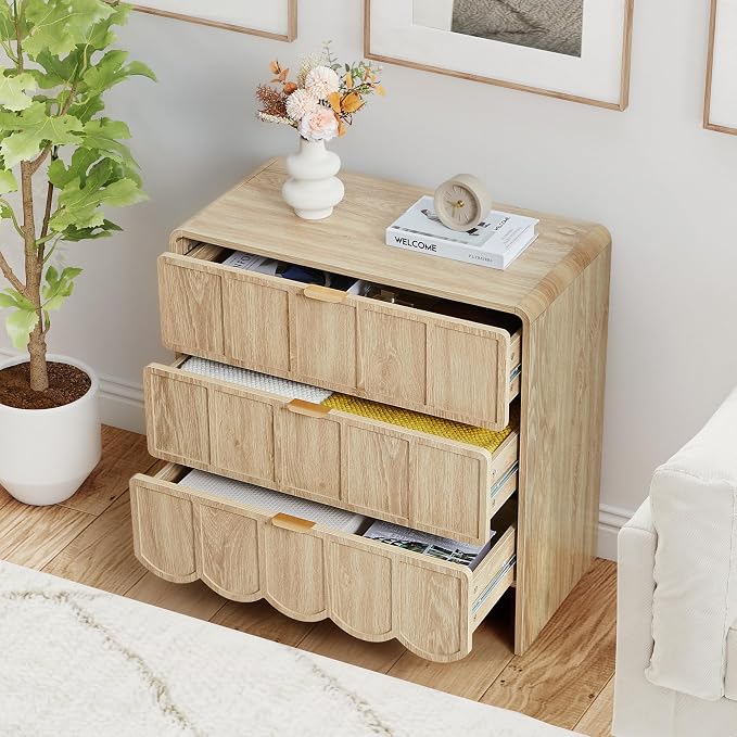 3 Drawer Dresser for Bedroom Set of 2, Modern Closet Chest of Drawers - Image 4