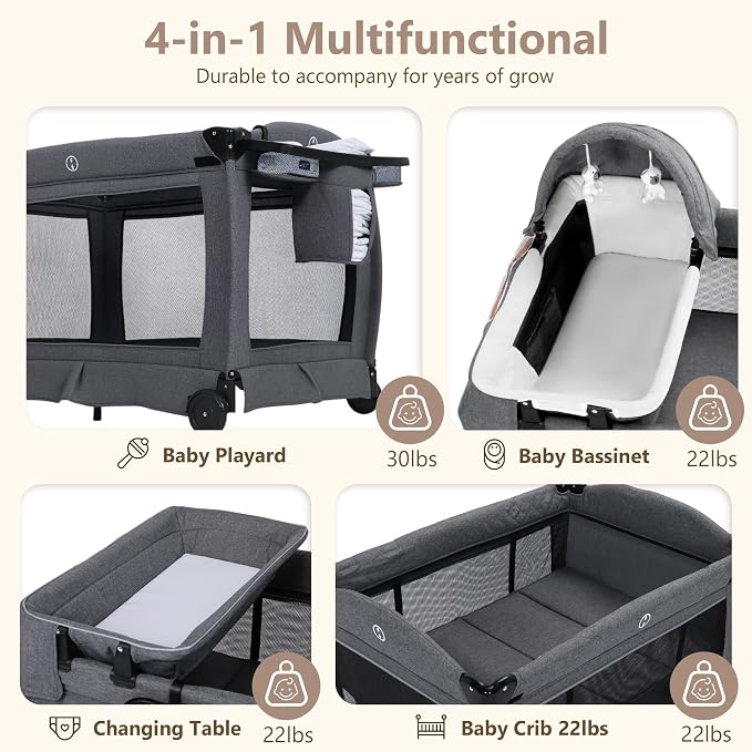 Kinder King 4 in 1 Foldable Pack n Play - Image 6