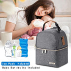 Breastmilk Cooler Bag with Ice Pack Fits 6 Baby Bottles up to 9 Ounce, Breast - Image 6