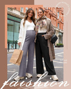3 Pack Maternity Pants for Women Over The Belly Lounge Work Pregnancy Pants - Image 2