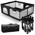 Foldable Baby Playpen with Gate, Extra Large Collapsible Play Yard by patywaga