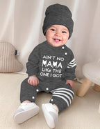 Baby Boy Clothes Infant Mamas Print Romper Stripe Sleeve Outfits Fall Winter - Image 3