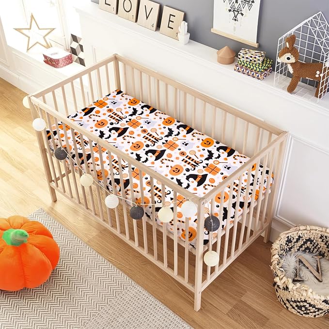 UOMNY Halloween Pumpkin Crib Sheet - Image 3