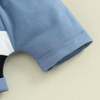Rtnnsbbfcm Newborn Baby Boy Summer Clothes Short Sleeve Color Block Front - Image 6