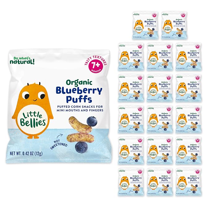 Little Bellies Organic Blueberry Puffs Baby Snack by LittleBellies