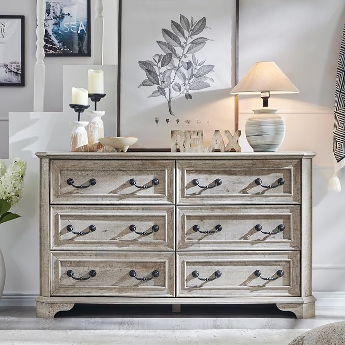 T4TREAM Farmhouse 6 Drawers Dresser - Image 3