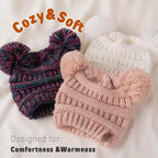 FURTALK Baby Winter Knitted Beanie Hat Soft Warm Lined Pom Pom - Image 2