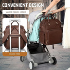 Premium Vegan Leather Diaper Bag Backpack - Image 5