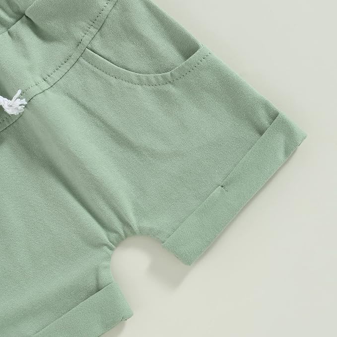 Rtnnsbbfcm Newborn Baby Boy Summer Clothes Short Sleeve Color Block Front - Image 6