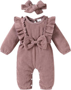 Happy Town Baby Girl Romper Infant Fall Winter Clothes Ruffle Sweater Long by HappyTown