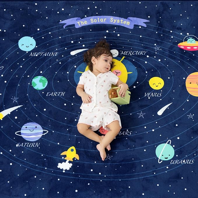 1.3" Thick Educational Baby Floor Play Mat 79x118, Basic Padded Memory Foam - Image 5