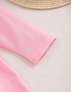 oklady Toddler Baby Girl Clothes Solid Color Ruffle Tops Floral Pants - Image 5