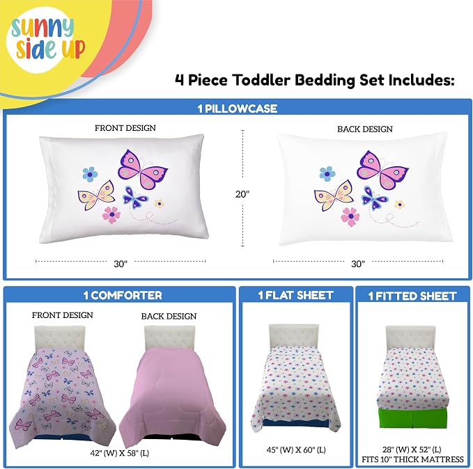 Sunny Side Up Butterfly Toddler Comforter Set - Image 3
