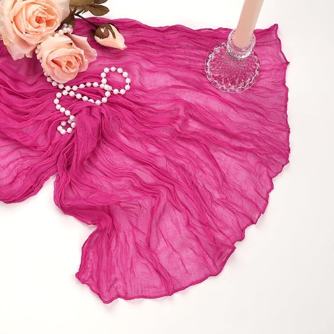 6 Pack Hot Pink Cheesecloth Table Runner 10Ft Gauze Cheese Cloth Table Runner - Image 7