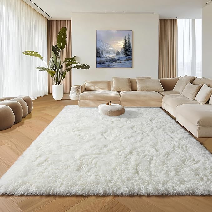 ONASAR Cream White 8x10 Area Rugs by ONASAR