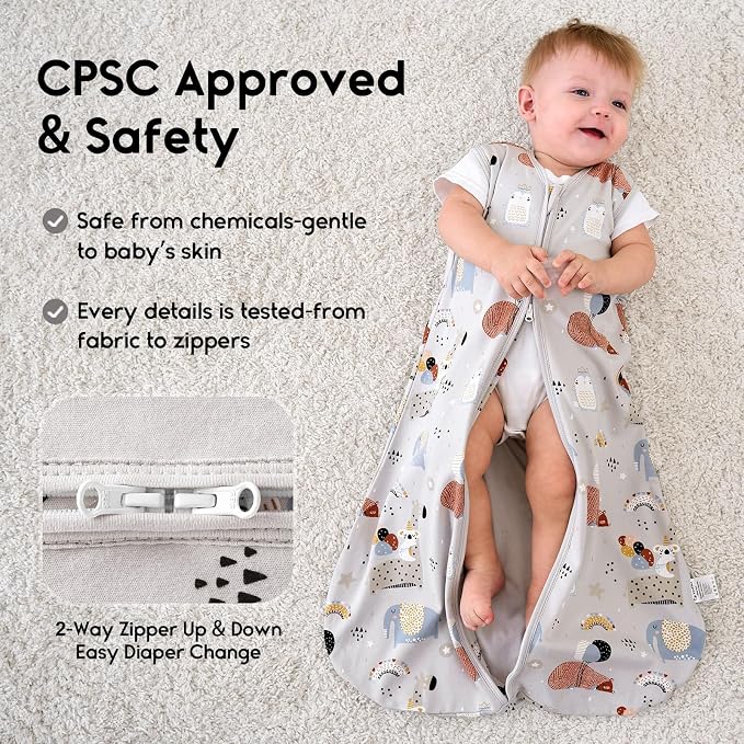 Yoofoss Baby Sleep Sack 18-24 Months 0.5 Tog Wearable Blanket - Image 4