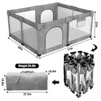 Foldable Baby Playpen with Gate, Extra Large Collapsible Play Yard - Image 2