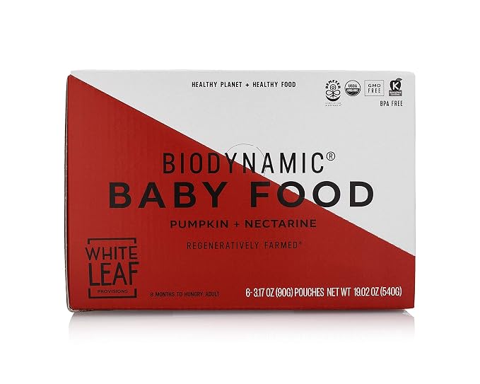 White Leaf Provisions Biodynamic Organic Baby Food Pumpkin + Nectarine Pouches) - Image 2