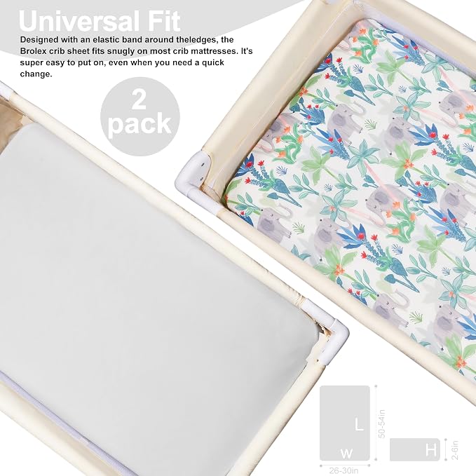 TILLYOU Mini Crib Sheets Fitted 2 Pack, Pack and Play Sheets - Image 6