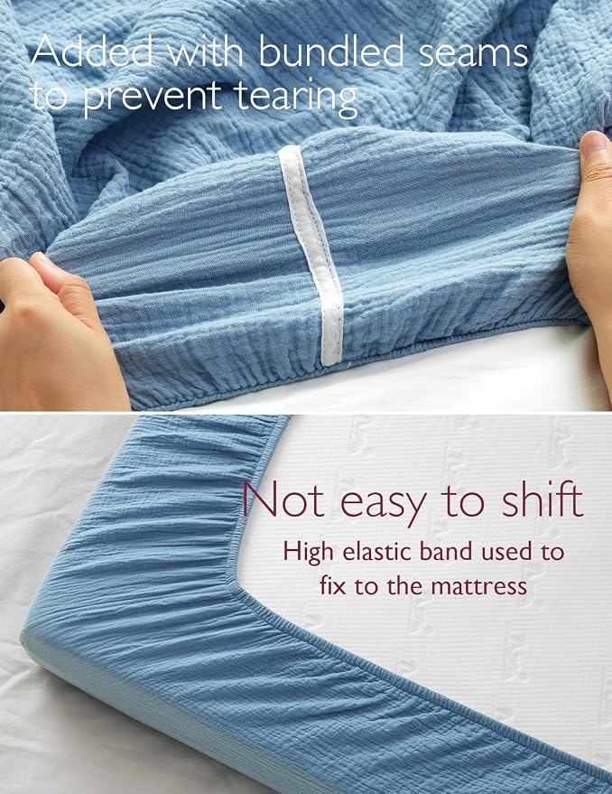 Momcozy Muslin Mini Crib Sheets Fitted - Image 4