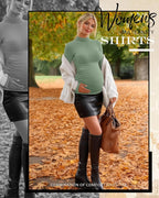 4 Packs Womens Maternity Shirts Long Sleeve Cotton Ribbed Pregnancy Mock Neck - Image 2