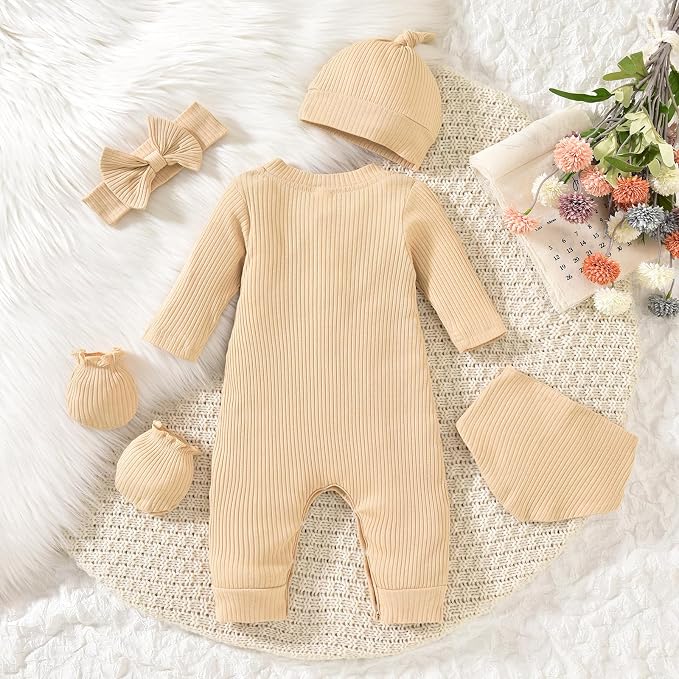 Aalizzwell Newborn Baby Ribbed Romper - Image 5