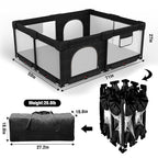 Foldable Baby Playpen with Gate, Extra Large Collapsible Play Yard - Image 2