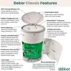 Diaper Dekor Classic Hands-Free Diaper Pail Gift Set | Just Step–Drop–Done | - Image 2