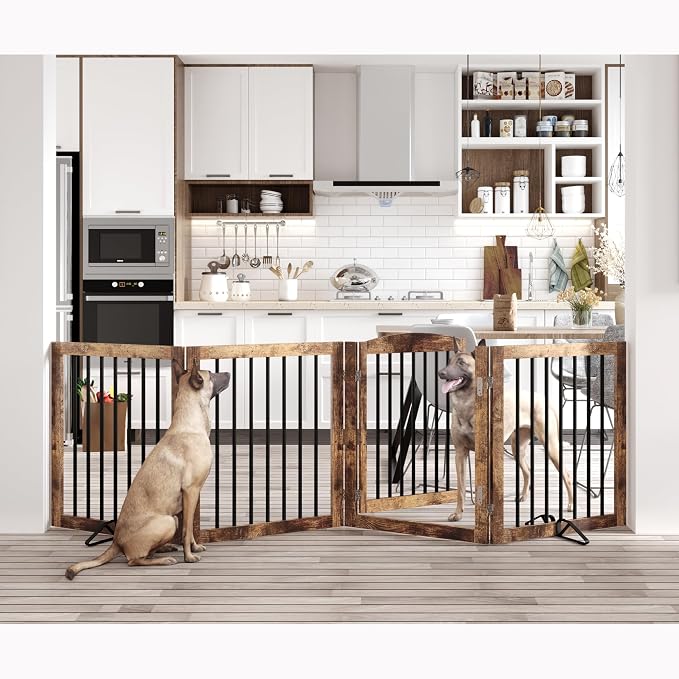 Vantas Folding Pet Gate 96" Wide, Freestanding Pet Gate, Puppy Safety Fence by Vantas