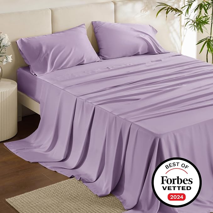 Bedsure Queen Sheet Set, Rayon Derived from Bamboo, Cooling Sheets, Breathable - Image 7