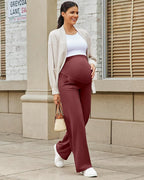G4Free Maternity Pants Over The Belly Yoga Dress Work Pregnancy Pants Stretchy - Image 7