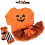 Baby Girl Holiday Outfit 4-Piece Set – Long Sleeve Bodysuit, Tutu Skirt & - Image 6