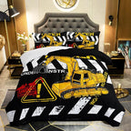QOOMO Excavator Comforter King Size, Construction Truck Comforter Set by QOOMOHOME