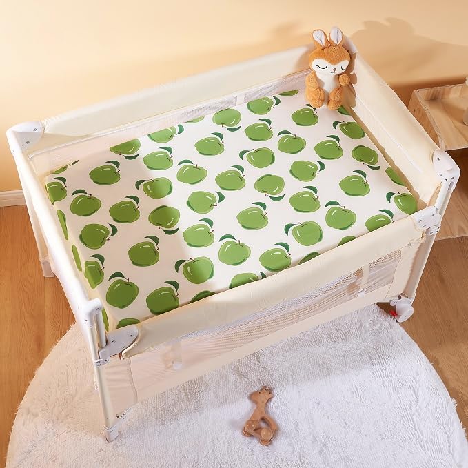 TILLYOU Mini Crib Sheets Fitted 2 Pack, Pack and Play Sheets - Image 2
