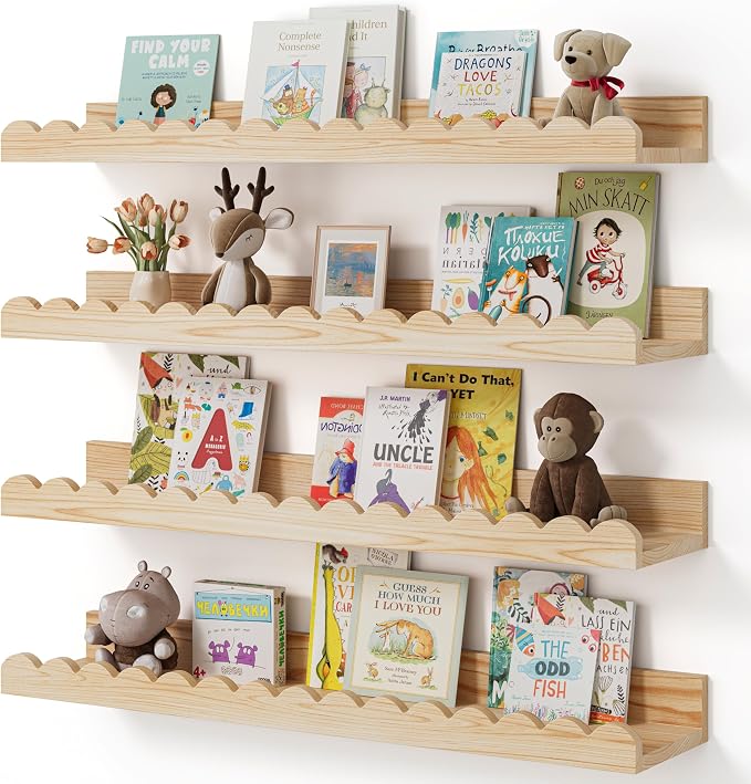Nursery Book Shelves, Scalloped Shelves, Wall Book Shelves by Shario