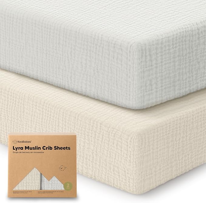 KeaBabies 2-Pack Muslin Crib Sheets by KeaBabies