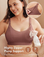 Pumping Bra Hands Free Zip Opening Seamless Nursing Bras - Image 2