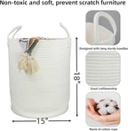 Cotton Rope Laundry Basket Hamper - Image 2