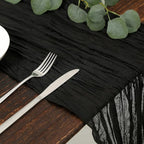 DOLOPL Black Halloween Cheesecloth Table Runner - Image 2