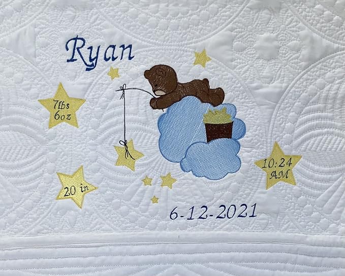 Personalized Baby Blanket Baby Quilt Monogrammed Blankets - Image 3
