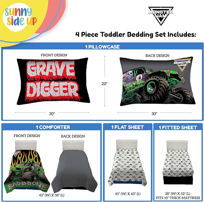 Sunny Side Up Monster Jam Toddler Comforter Set - Image 3