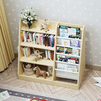 4 Tier Kids Wooden Bookshelf, Five Layer Sling Children Bookcase, Baby Storage - Image 9