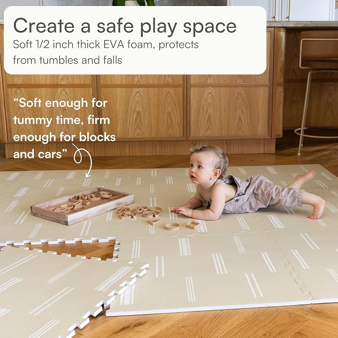 Lillefolk Baby Play Mat for Floor – 6x8ft Old White | Soft Non Toxic Premium - Image 5