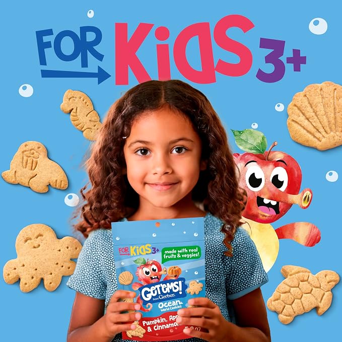 Get'ems! from Gerber Pumpkin, Apple & Cinnamon Ocean World Cookies, Kids Snack - Image 6
