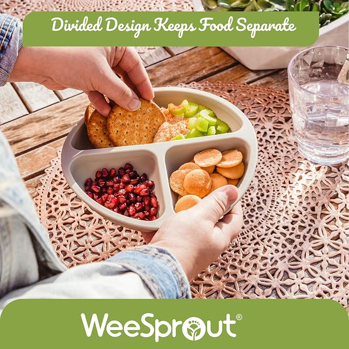 WeeSprout Silicone Divided Plates, 100% Food Grade Silicone Divided Plates - Image 9
