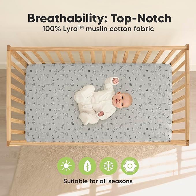 KeaBabies 2-Pack Muslin Crib Sheets - Image 3