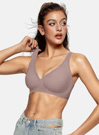 OEAK Womens Deep V Bras Wireless Comfortable Bra Supportive No Underwire Bras - Image 5